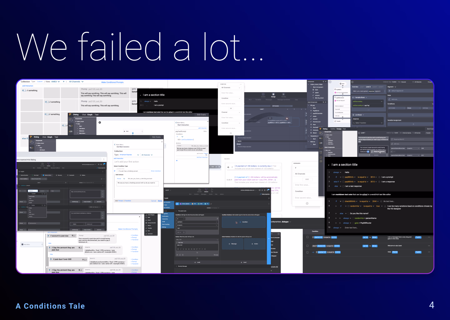 Condition stack design exploration, slide 5 of 14.