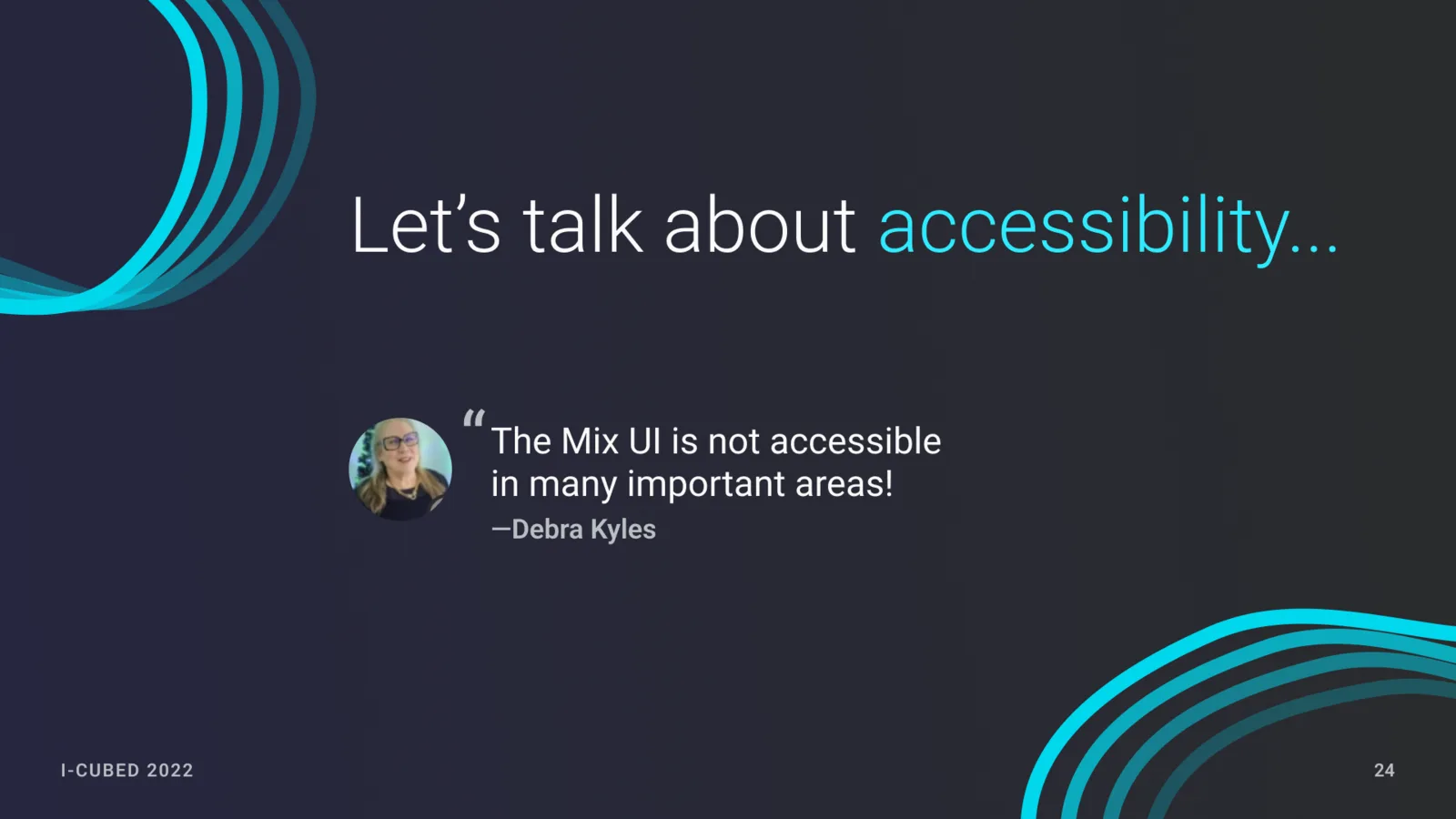 Slide introducing accessibility as a system concern.