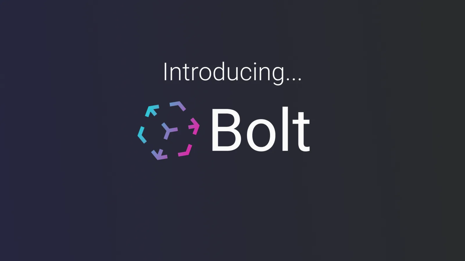 Slide introducing Bolt, the early name for Verse.